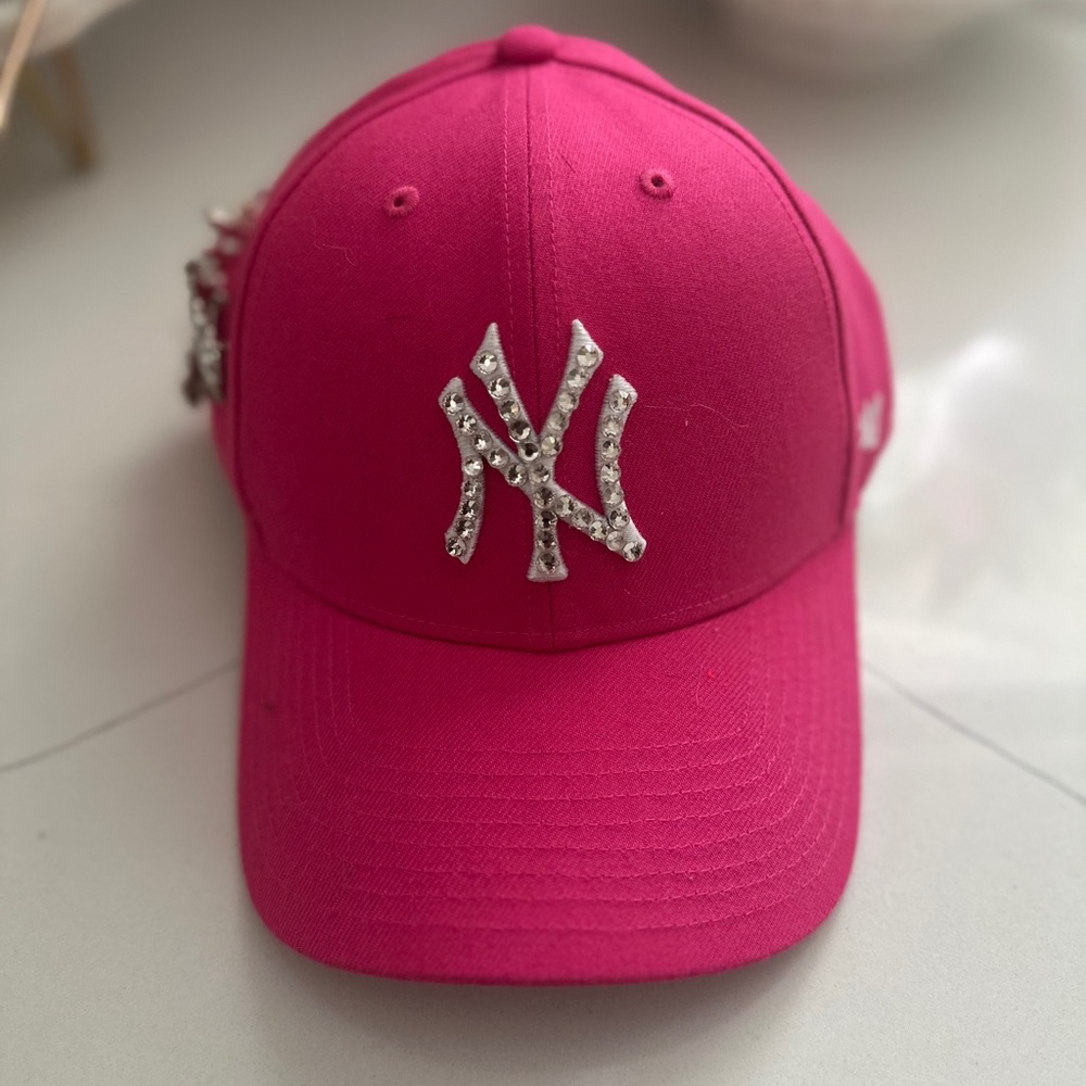 Pink NY Embellished Women's Cap